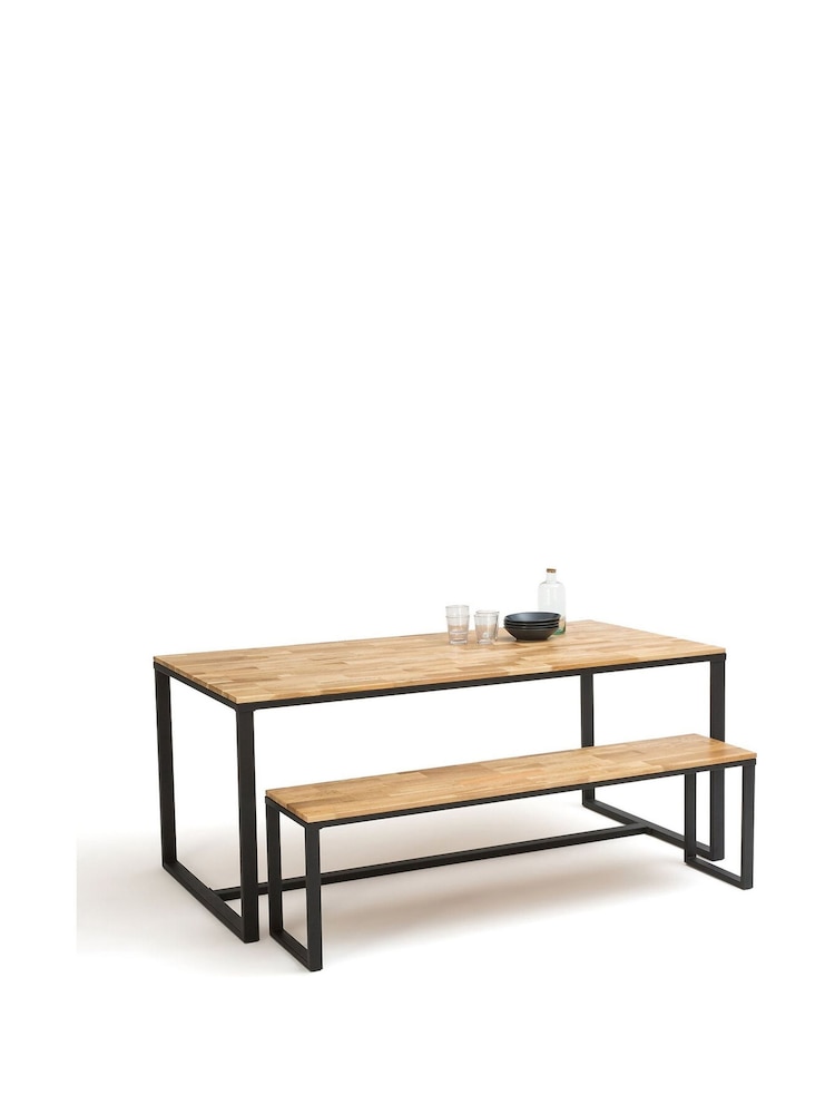 La Redoute Intérieurs Natural Hiba Oak & Steel 8 Seater Dining Table - Image 5 of 5