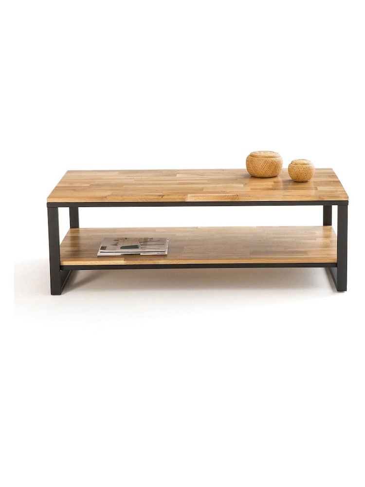La Redoute Intérieurs Natural Hiba Oak And Metal Coffee Table - Image 2 of 4