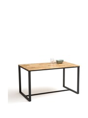 La Redoute Intérieurs Natural Hiba Oak & Steel 4 to 6 Seater Kitchen Table - Image 3 of 5