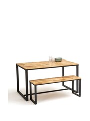 La Redoute Intérieurs Natural Hiba Oak & Steel 4 to 6 Seater Kitchen Table - Image 4 of 5
