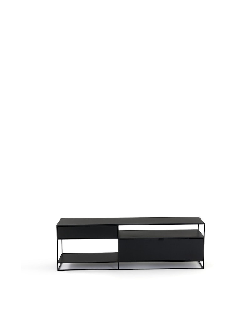 La Redoute Intérieurs Black Hiba Industrial Metal TV Unit - Image 2 of 6