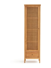 La Redoute Intérieurs Natural Gabin Solid Pine & Rattan Single Wardrobe - Image 1 of 5