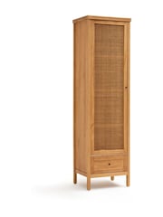 La Redoute Intérieurs Natural Gabin Solid Pine & Rattan Single Wardrobe - Image 2 of 5