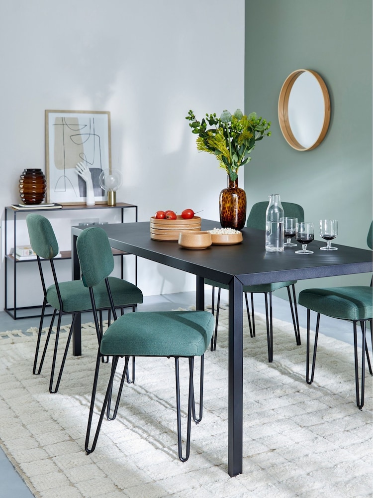 La Redoute Intérieurs Black Hiba Metal 6 Seater Dining Table - Image 1 of 4