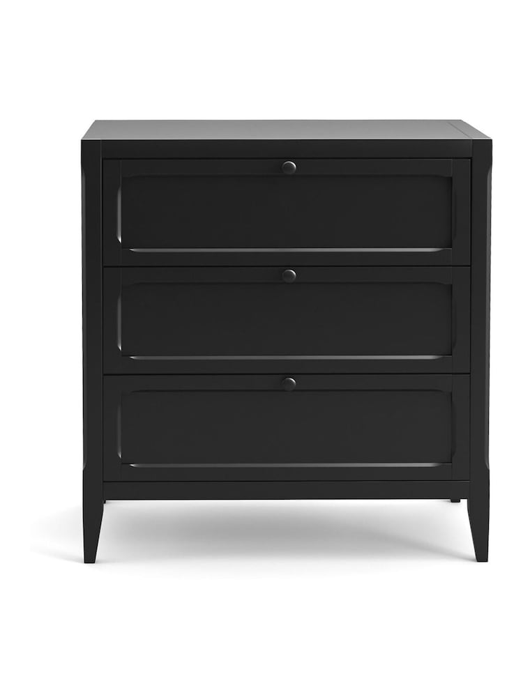 La Redoute Intérieurs Black Eugenie Wooden Chest of 3 Drawers - Image 1 of 5