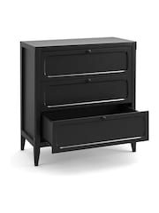 La Redoute Intérieurs Black Eugenie Wooden Chest of 3 Drawers - Image 3 of 5