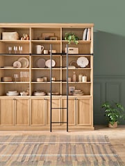La Redoute Intérieurs Natural Gabin Pine Bookcase with Ladder - Image 1 of 6
