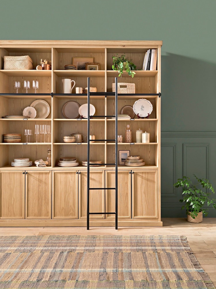 La Redoute Intérieurs Natural Gabin Pine Bookcase with Ladder - Image 1 of 6