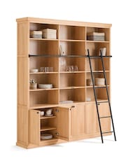 La Redoute Intérieurs Natural Gabin Pine Bookcase with Ladder - Image 3 of 6