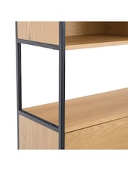 La Redoute Intérieurs Natural Volga Wood  Metal Shelving Unit with 2 Compartmen Doors - Image 3 of 5