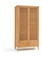 La Redoute Intérieurs Natural Gabin Solid Pine & Rattan 2-Door Wardrobe - Image 2 of 5