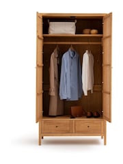 La Redoute Intérieurs Natural Gabin Solid Pine & Rattan 2-Door Wardrobe - Image 5 of 5