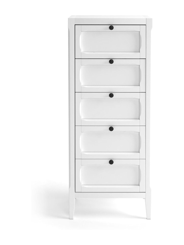 La Redoute Intérieurs White Eugenie 5-Drawer Tallboy - Image 1 of 4