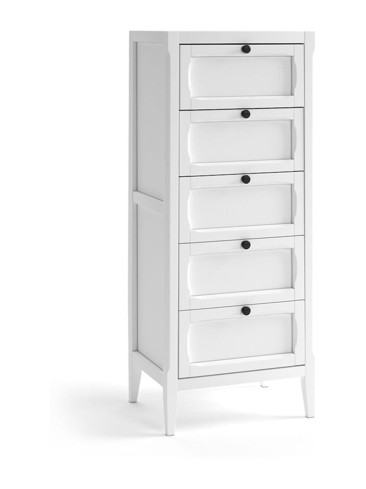 La Redoute Intérieurs White Eugenie 5-Drawer Tallboy - Image 2 of 4
