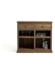 La Redoute Intérieurs Brown Lunja Solid Pine 2-Drawer Bar Cabinet - Image 3 of 5