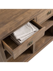 La Redoute Intérieurs Brown Lunja Solid Pine 2-Drawer Bar Cabinet - Image 4 of 5