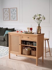 La Redoute Intérieurs Natural Gabin Pine and Rattan Bar Unit - Image 1 of 6