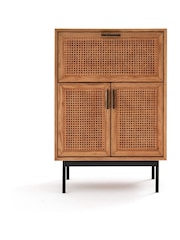 La Redoute Intérieurs Oak Waska Oak & Cane Bar Cabinet - Image 2 of 6