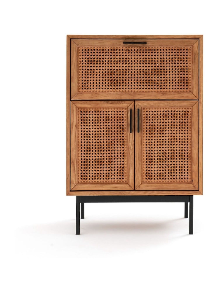 La Redoute Intérieurs Oak Waska Oak & Cane Bar Cabinet - Image 2 of 6