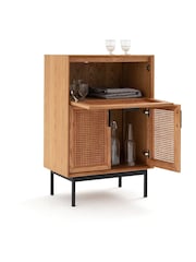 La Redoute Intérieurs Oak Waska Oak & Cane Bar Cabinet - Image 5 of 6