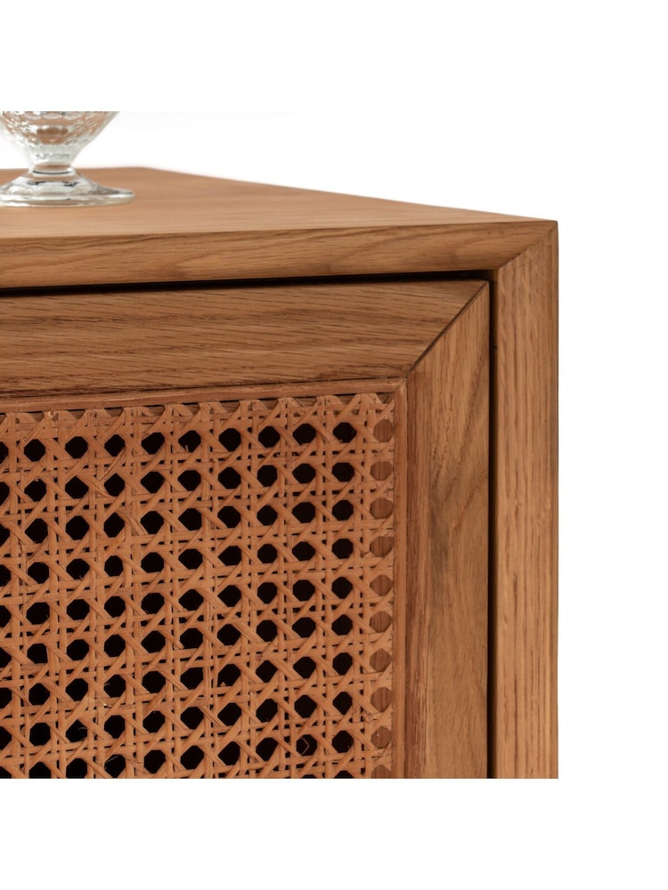 La Redoute Intérieurs Oak Waska Oak & Cane Bar Cabinet - Image 6 of 6