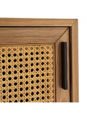 La Redoute Intérieurs Natural Waska Oak & Rattan Sliding Door Low Cabinet - Image 6 of 6