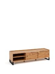 La Redoute Intérieurs Natural Hiba Solid Oak & Steel TV Unit - Image 2 of 6
