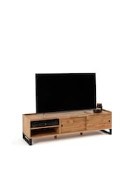 La Redoute Intérieurs Natural Hiba Solid Oak & Steel TV Unit - Image 5 of 6