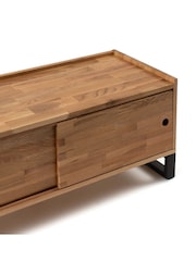 La Redoute Intérieurs Natural Hiba Solid Oak & Steel TV Unit - Image 6 of 6