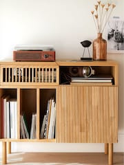 La Redoute Intérieurs Bilbao Solid Oak Vinyl Cabinet - Image 1 of 6