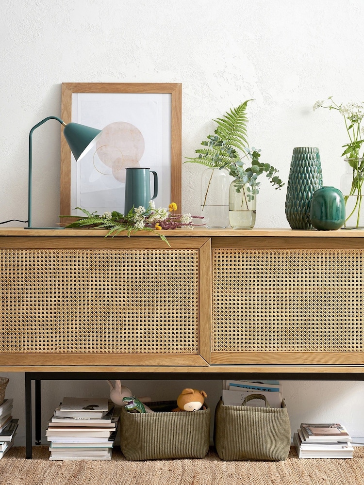 La Redoute Intérieurs Oak Waska Oak & Rattan Sideboard - Image 1 of 5