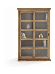 La Redoute Intérieurs Brown Lunja Bookcase with 2 Sliding Doors - Image 1 of 4