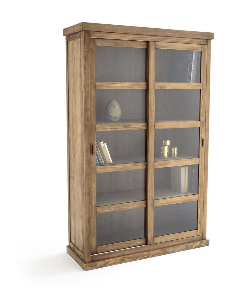 La Redoute Intérieurs Brown Lunja Bookcase with 2 Sliding Doors - Image 2 of 4