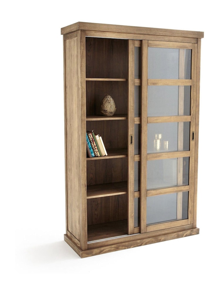 La Redoute Intérieurs Brown Lunja Bookcase with 2 Sliding Doors - Image 4 of 4