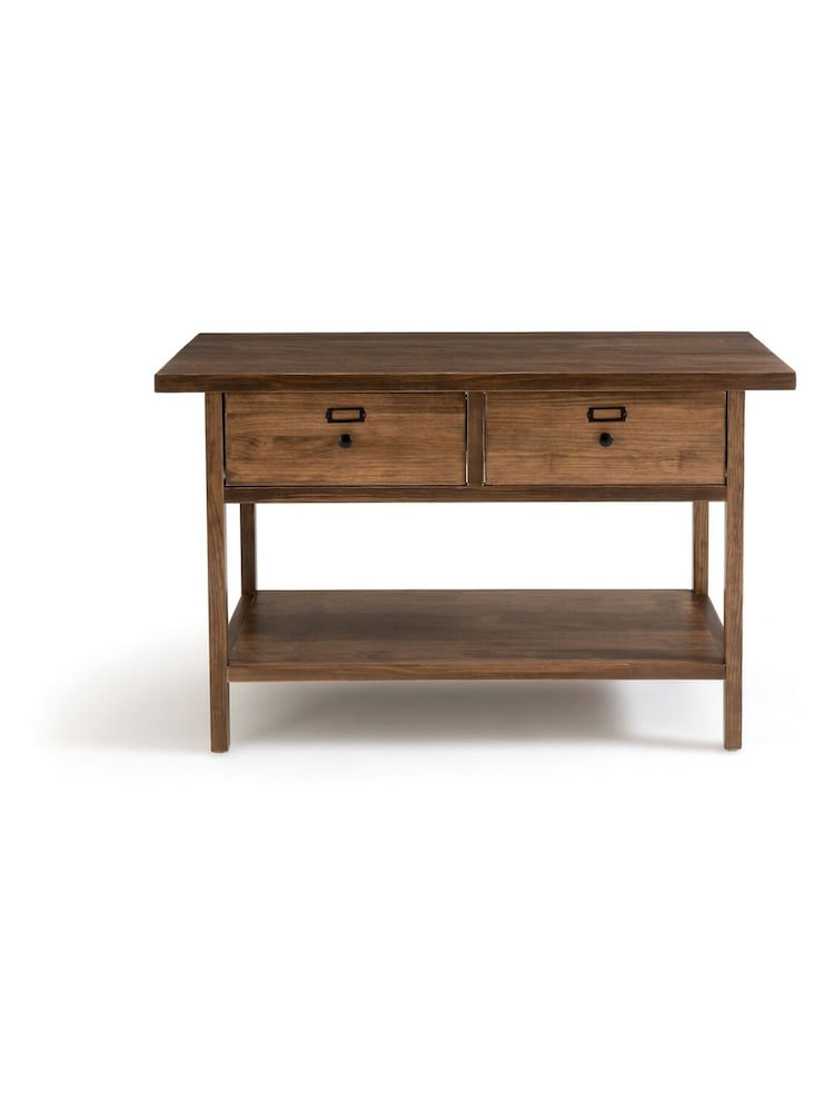 La Redoute Intérieurs Brown Lunja Solid Pine Double Vanity Unit - Image 2 of 6