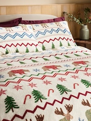 Natural Bertie and Moose Christmas Fleece Duvet Cover and Pillowcase Set - Image 2 of 4