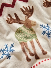 Natural Bertie and Moose Christmas Fleece Duvet Cover and Pillowcase Set - Image 3 of 4