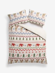 Natural Bertie and Moose Christmas Fleece Duvet Cover and Pillowcase Set - Image 4 of 4
