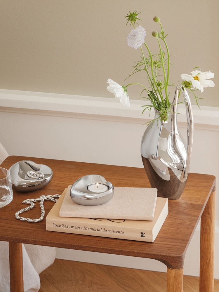 Georg Jensen Silver Heart Candle Tea Light Holders - Image 1 of 2