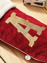 Personalised Small Red Embossed Velvet Stocking by My 1st Years - Image 2 of 4