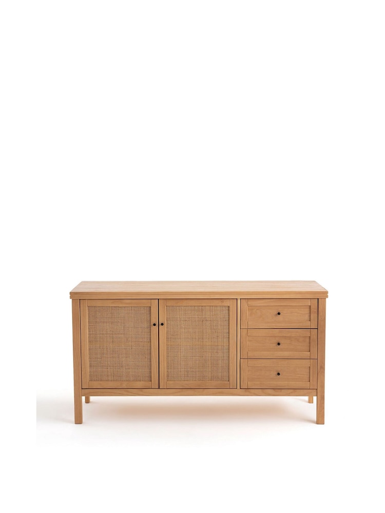 La Redoute Intérieurs Natural Gabin Pine & Rattan Sideboard - Image 2 of 5