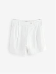 White Linen Rich Boy Shorts - Image 3 of 5