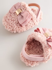 Baker by Ted Baker Baby Girls Faux Fur Trim Padders Mules - Image 3 of 5