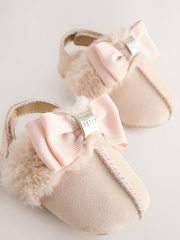 Baker by Ted Baker Baby Girls Faux Fur Trim Padders Mules - Image 3 of 6