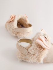 Baker by Ted Baker Baby Girls Faux Fur Trim Padders Mules - Image 4 of 6
