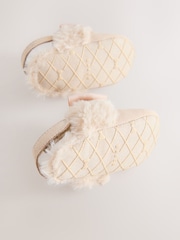 Baker by Ted Baker Baby Girls Faux Fur Trim Padders Mules - Image 5 of 6