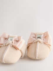 Baker by Ted Baker Baby Girls Faux Fur Trim Padders Mules - Image 6 of 6