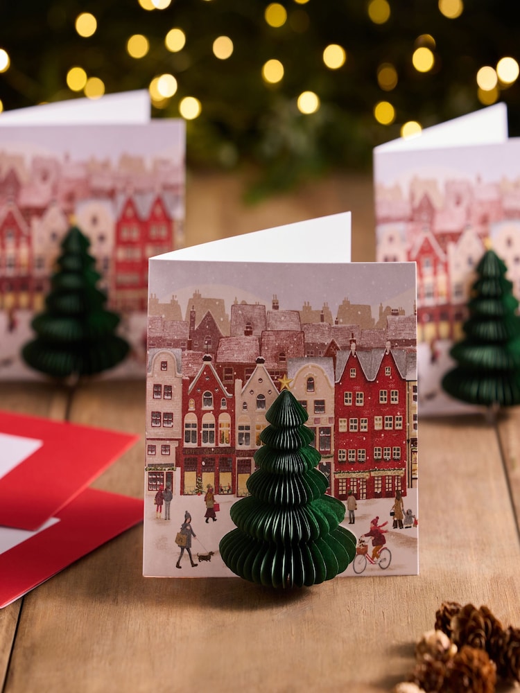 Honeycomb Scene Luxury 6 Pack Christmas Cards - Image 2 of 3
