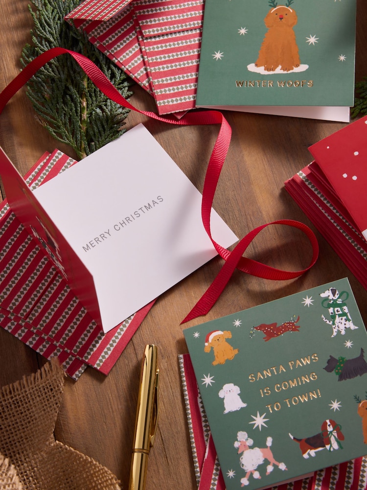 Festive Dogs 30 Pack Christmas Cards - Image 2 of 3