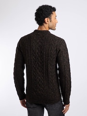 Brun - Weird Fish Alford Cable Knit Crew Neck Jumper - Bilde 3 av 8